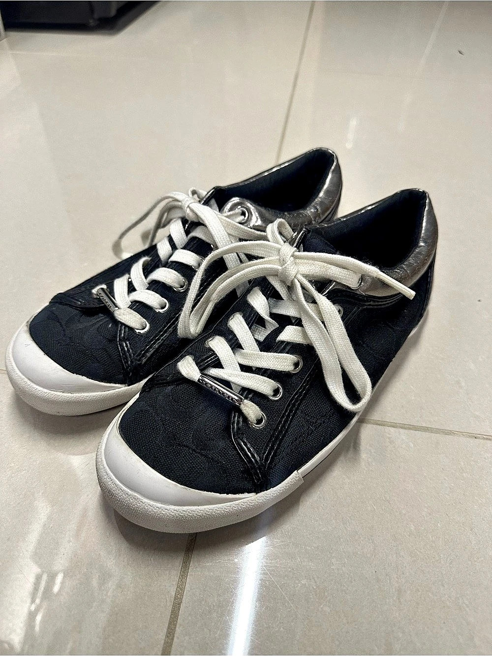 Coach Women's Sneakers Black & Silver US 7.5